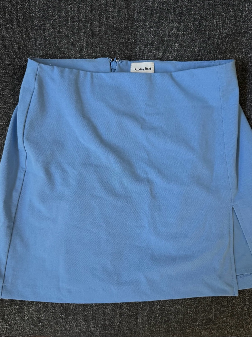 Sunday Best Light Blue Mini Skirt with Side Zipper